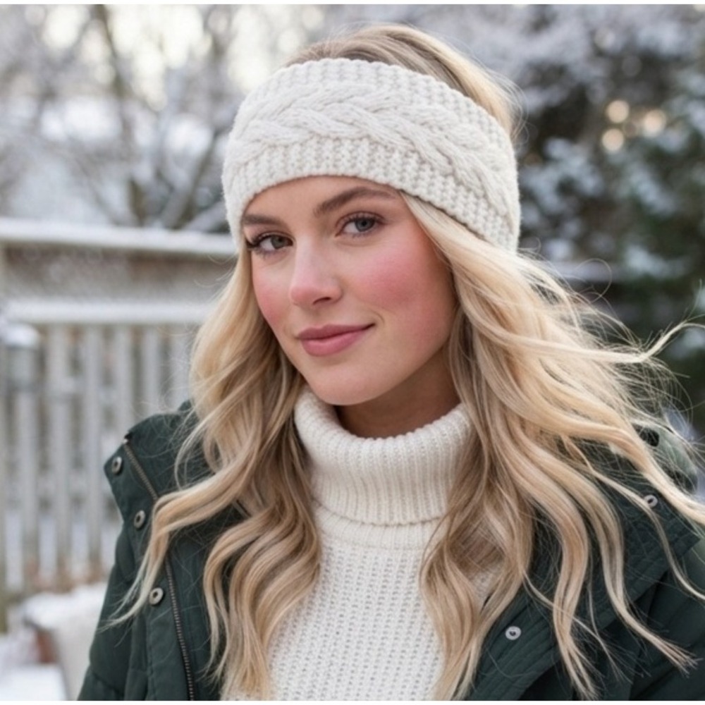 Zenana Headband Women OS Gray New Crochet Cable Knit Ear Warmer Wrap